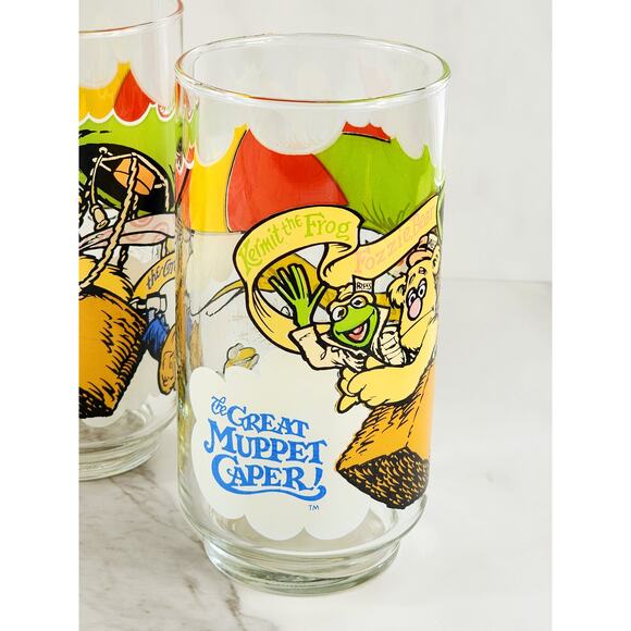 Kermit The Frog The Great Muppet Tall Glasses 16oz Fozzie Bear Gonzo 1981 x4 - Picture 5 of 16